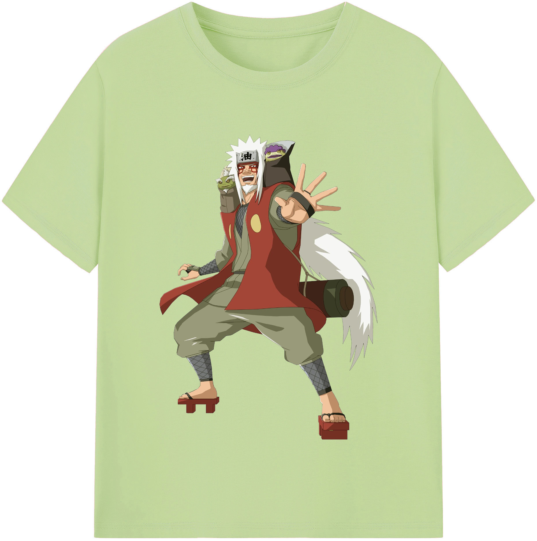 （画像用） NARUTO -ナルト- 自来也（じらいや） Jiraiya 綿100％半袖Tシャツ（フロントプリント）